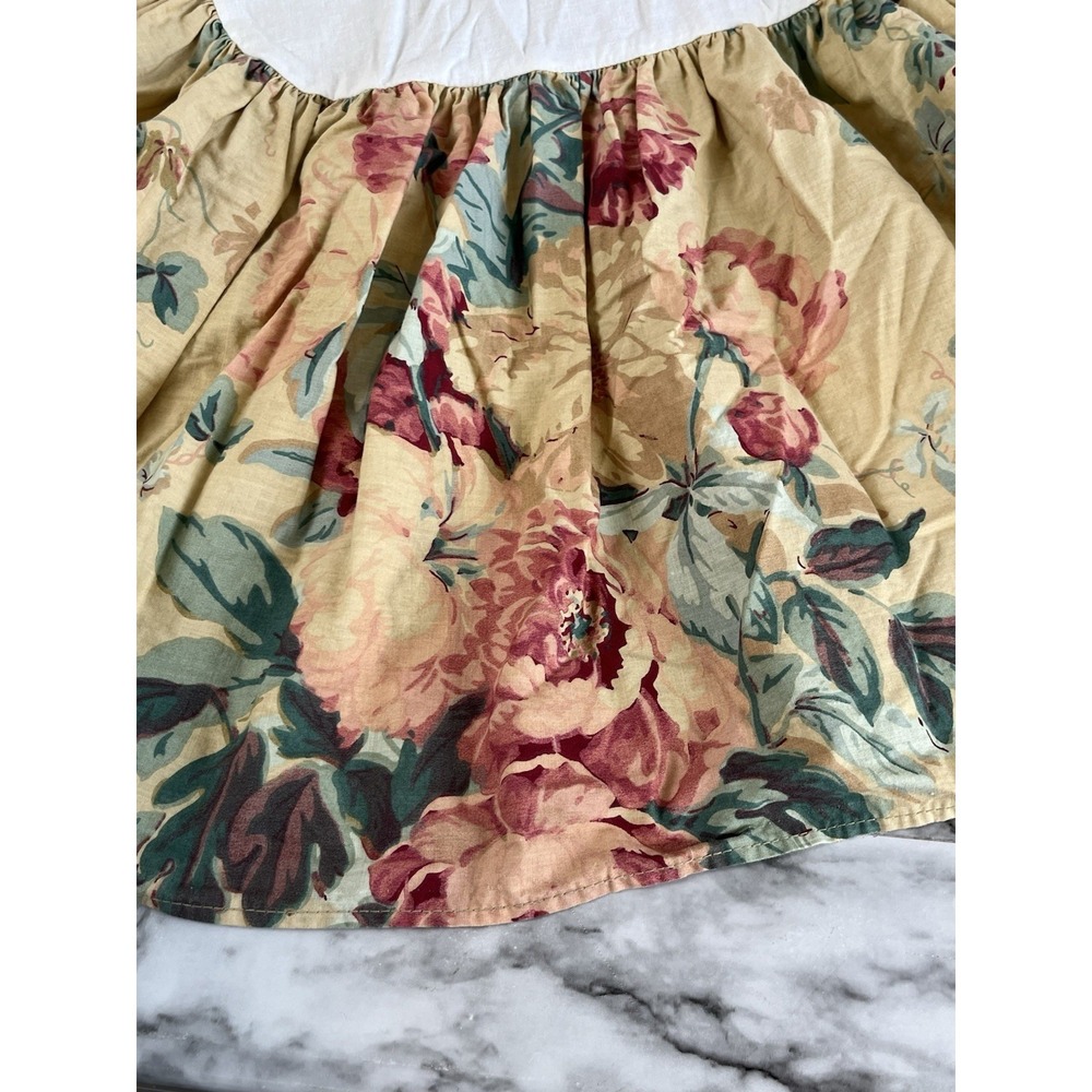 Ralph Lauren Elsa Grasslands Vtg Floral Yellow Twin Bed Ruffle Dust Ruffle USA